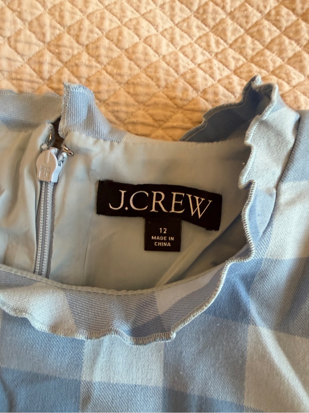 Jcrew Light Blue Gingham Sleeveless Sheath Dress - Picture 4 of 4